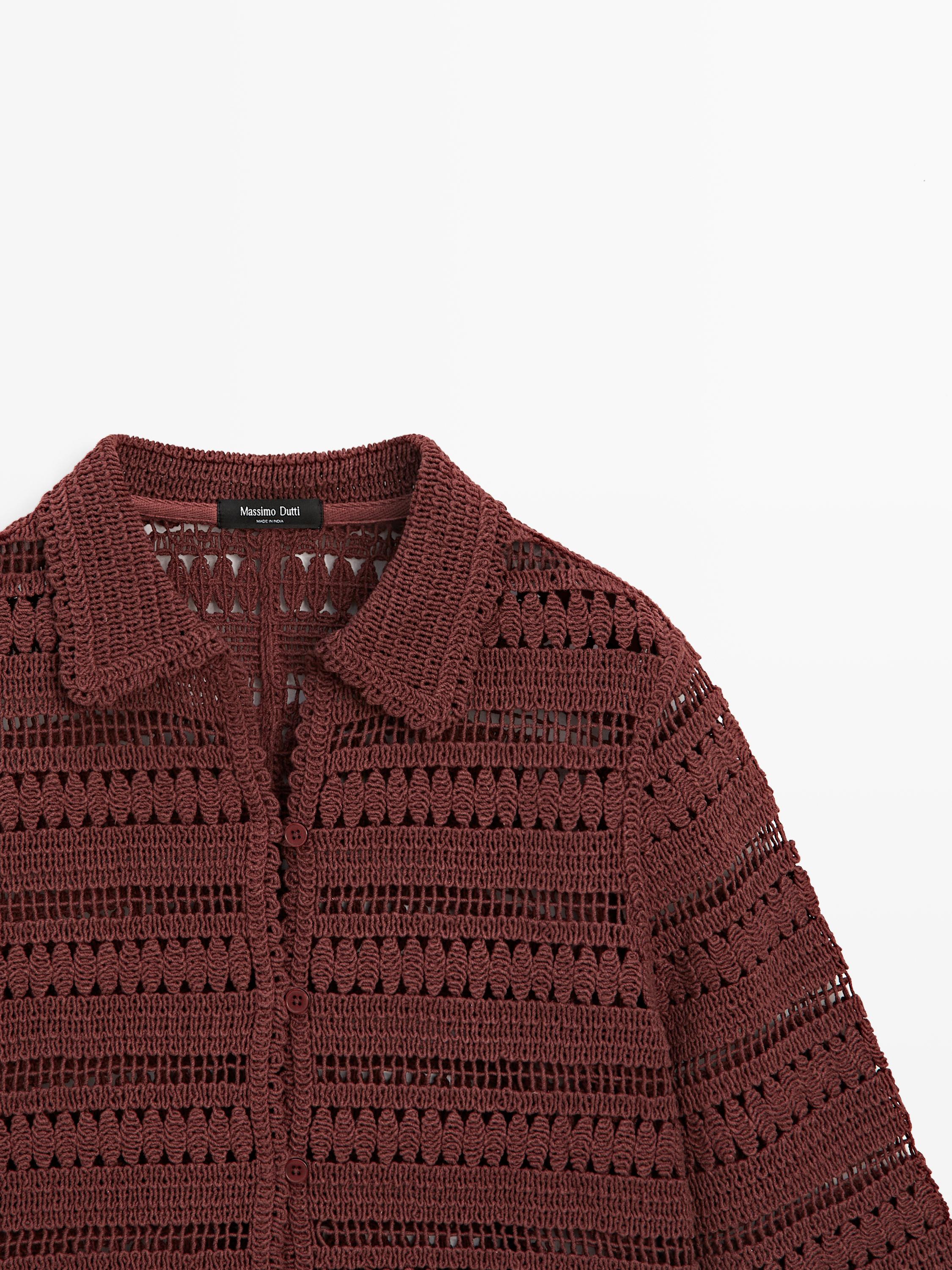Short cotton crochet jacket